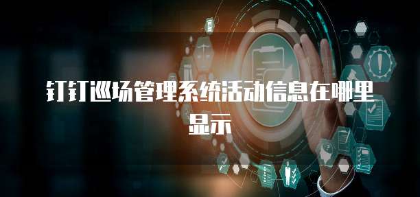 钉钉巡场管理系统活动信息在哪里显示