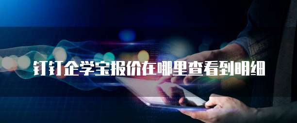 钉钉企学宝报价在哪里查看到明细