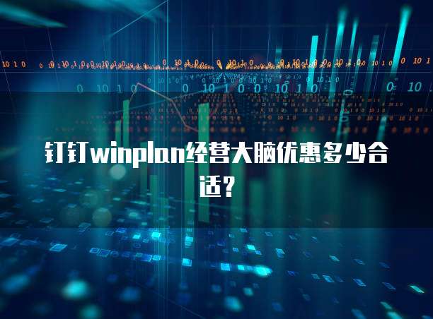 钉钉winplan经营大脑优惠多少合适?