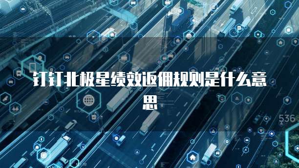 钉钉北极星绩效返佣规则是什么意思