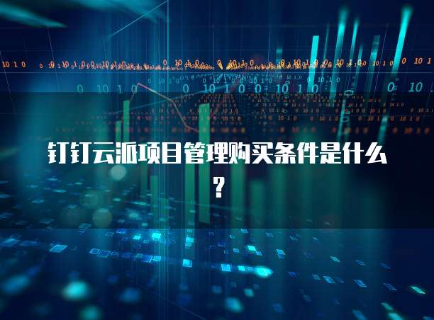 钉钉云派项目管理购买条件是什么?