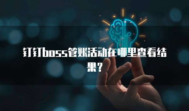 钉钉boss管账活动在哪里查看结果？