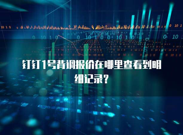 钉钉1号背调报价在哪里查看到明细记录?