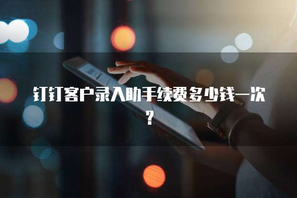 钉钉客户录入助手续费多少钱一次?
