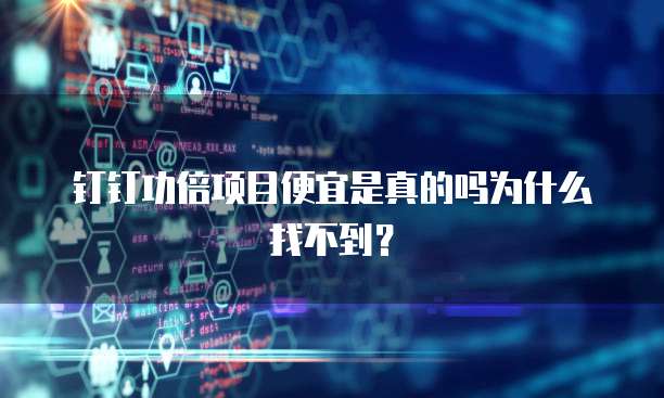钉钉功倍项目便宜是真的吗为什么找不到?