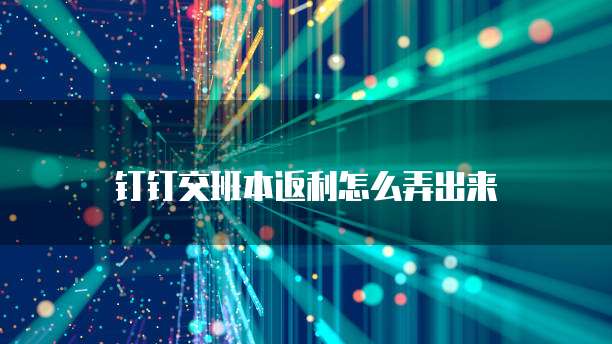 钉钉交班本返利怎么弄出来