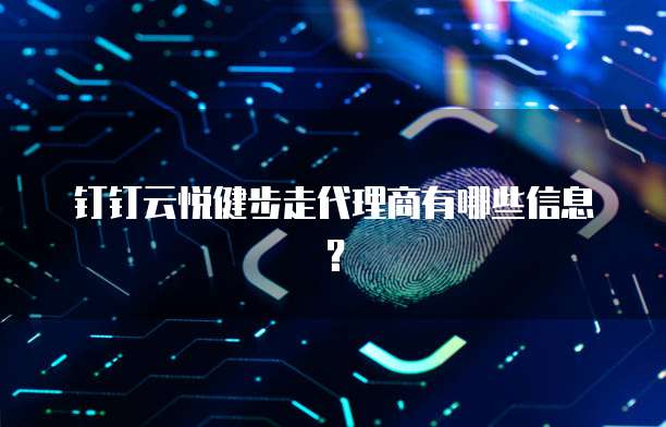 钉钉云悦健步走代理商有哪些信息?