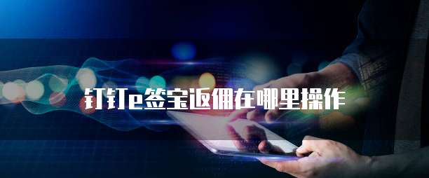 钉钉e签宝返佣在哪里操作
