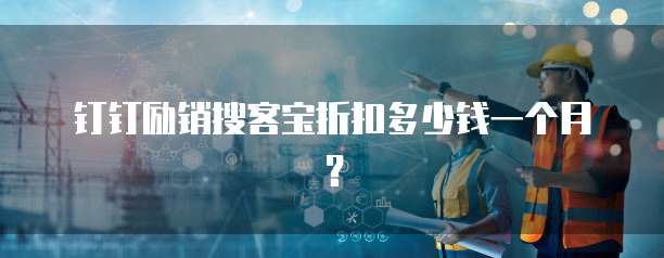 钉钉励销搜客宝折扣多少钱一个月?