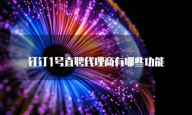 钉钉1号直聘代理商有哪些功能