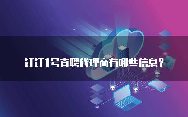 钉钉1号直聘代理商有哪些信息?