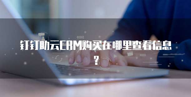 钉钉助云CRM购买在哪里查看信息?