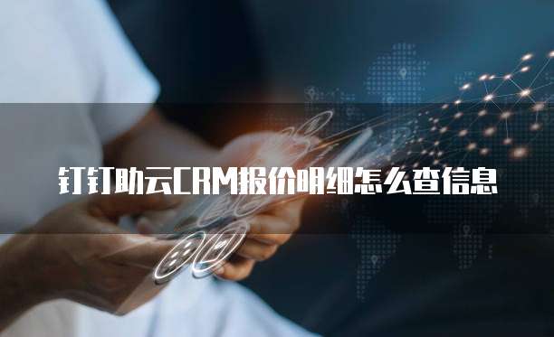 钉钉助云CRM报价明细怎么查信息