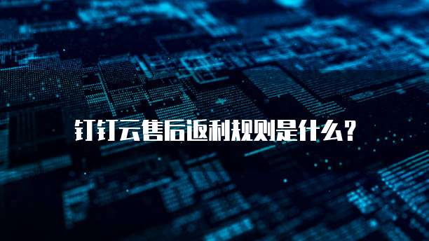 钉钉云售后返利规则是什么?