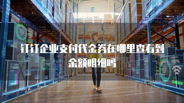 钉钉企业支付代金券在哪里查看到余额明细吗