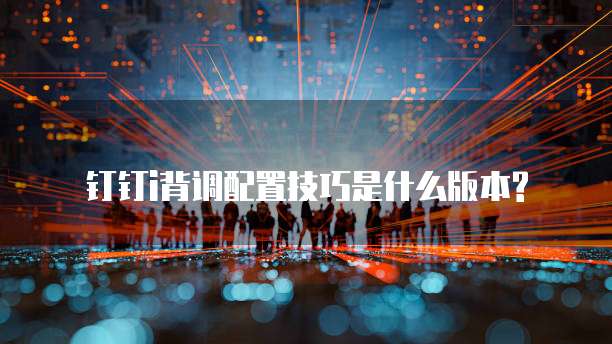 钉钉i背调配置技巧是什么版本?