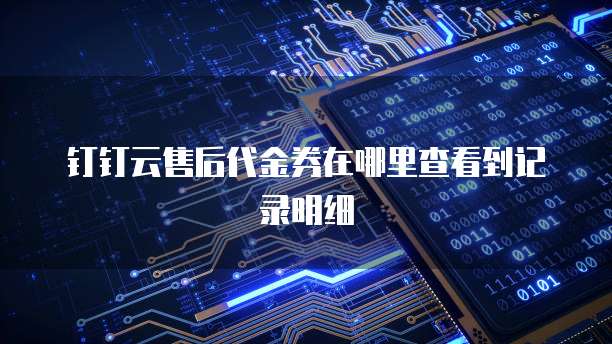钉钉云售后代金券在哪里查看到记录明细