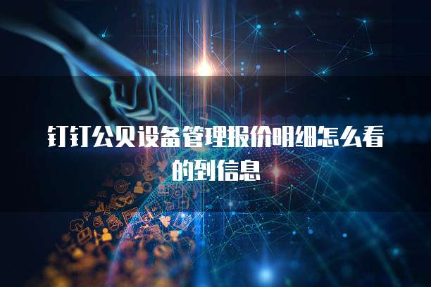 钉钉公贝设备管理报价明细怎么看的到信息