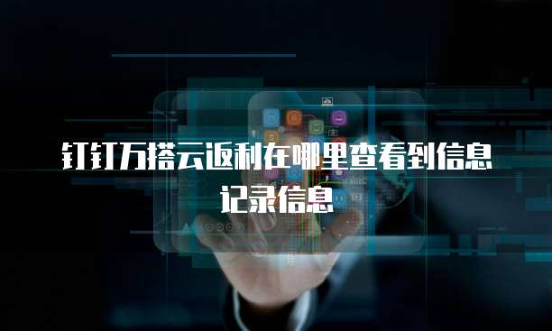 钉钉万搭云返利在哪里查看到信息记录信息