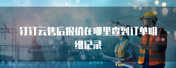 钉钉云售后报价在哪里查到订单明细记录