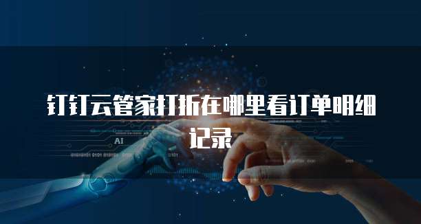 钉钉云管家打折在哪里看订单明细记录