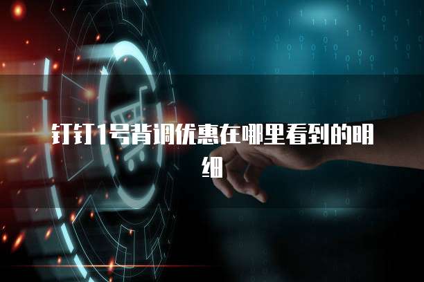 钉钉1号背调优惠在哪里看到的明细