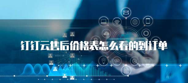 钉钉云售后价格表怎么看的到订单