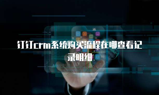 钉钉crm系统购买流程在哪查看记录明细