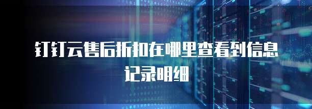钉钉云售后折扣在哪里查看到信息记录明细