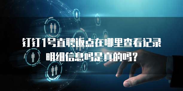 钉钉1号直聘返点在哪里查看记录明细信息吗是真的吗?