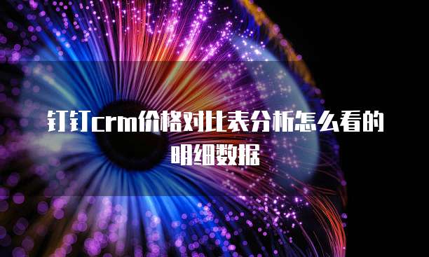 钉钉crm价格对比表分析怎么看的明细数据