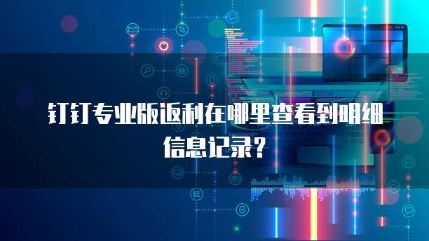 钉钉专业版返利在哪里查看到明细信息记录?