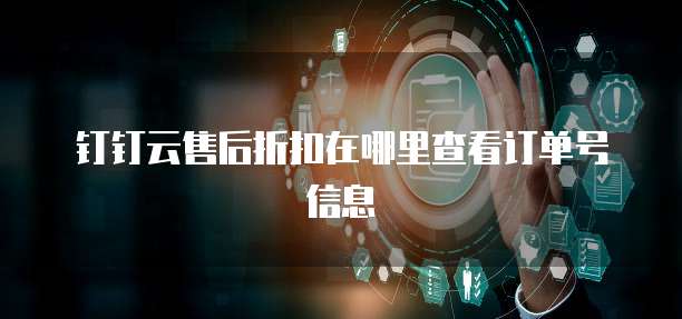 钉钉云售后折扣在哪里查看订单号信息