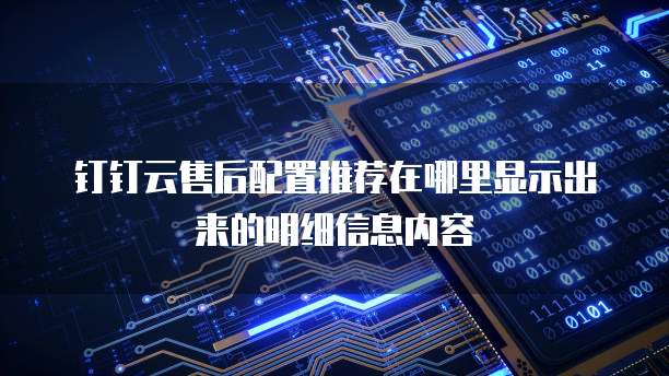 钉钉云售后配置推荐在哪里显示出来的明细信息内容