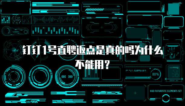 钉钉1号直聘返点是真的吗为什么不能用?