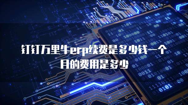 钉钉万里牛erp续费是多少钱一个月的费用是多少