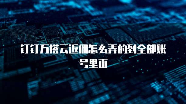 钉钉万搭云返佣怎么弄的到全部账号里面