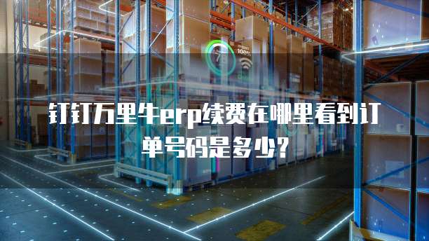 钉钉万里牛erp续费在哪里看到订单号码是多少?