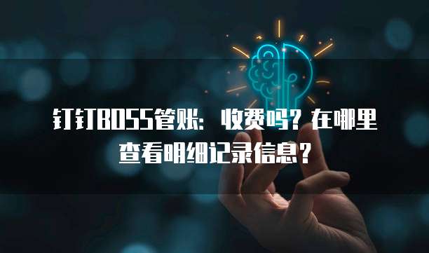 钉钉BOSS管账:收费吗?在哪里查看明细记录信息?