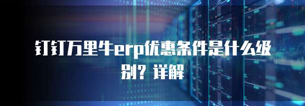钉钉万里牛erp优惠条件是什么级别？详解
