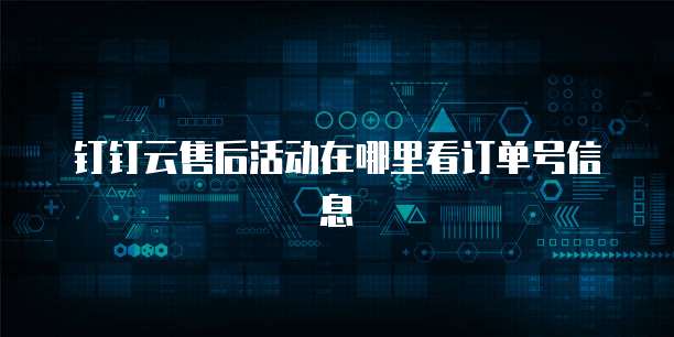 钉钉云售后活动在哪里看订单号信息