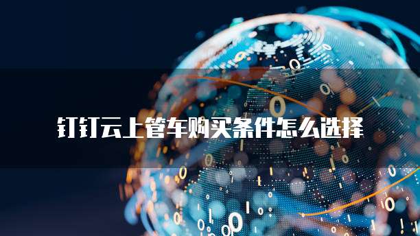 钉钉云上管车购买条件怎么选择