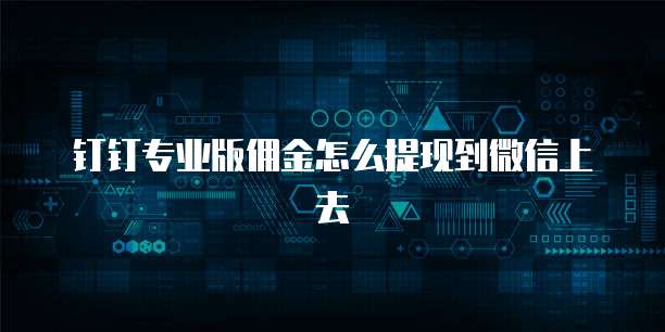 钉钉专业版佣金怎么提现到微信上去