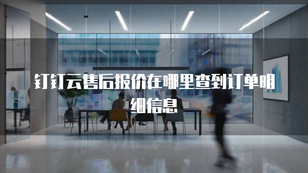 钉钉云售后报价在哪里查到订单明细信息