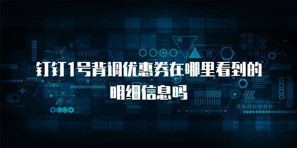 钉钉1号背调优惠券在哪里看到的明细信息吗
