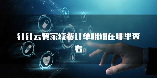 钉钉云管家续费订单明细在哪里查看
