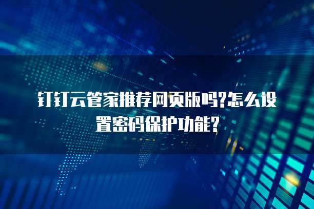 钉钉云管家推荐网页版吗?怎么设置密码保护功能?