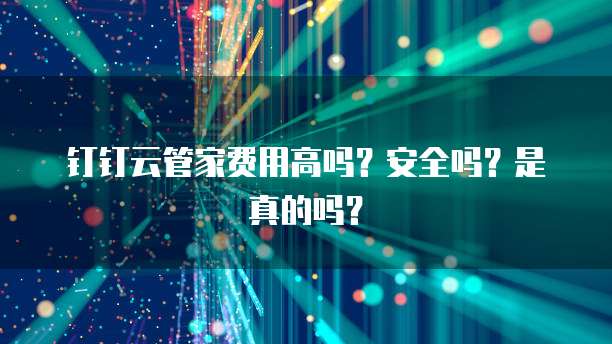 钉钉云管家费用高吗?安全吗?是真的吗?