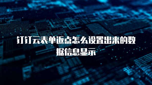 钉钉云表单返点怎么设置出来的数据信息显示