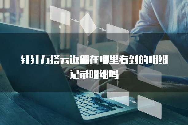 钉钉万搭云返佣在哪里看到的明细记录明细吗